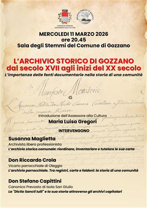 L'archivio storico di Gozzano dal secolo XVII agli inizi del XX secolo