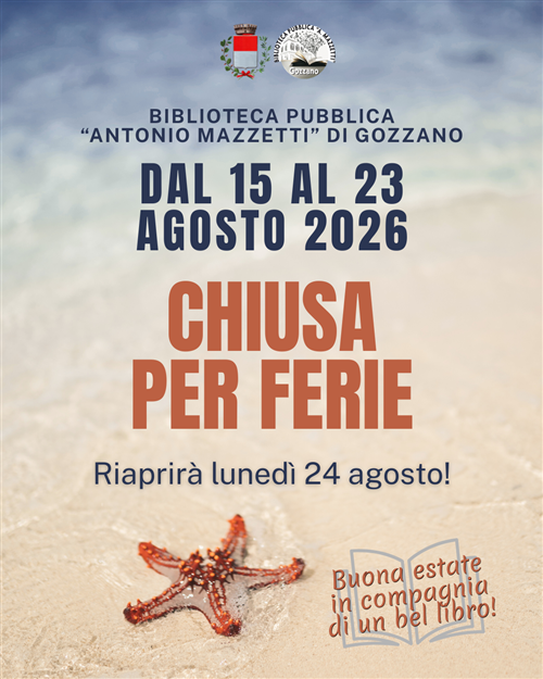Chiusura estiva della biblioteca comunale