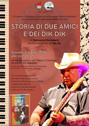"Storia di due amici e dei Dik Dik" di e con Pietruccio Montalbetti